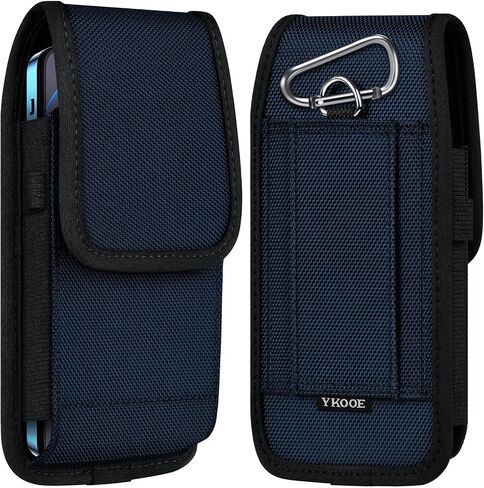 ykooe Cell Phone Pouch Nylon Belt Holster Case Compatible with iPhone 17 16 15 14 13 12 11 & Pro Models, Samsung Galaxy S20 S21 S22 S23 S24 S25, Black–L in Kuwait