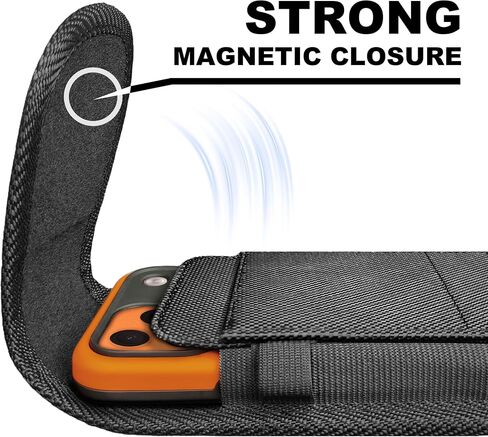 Nylon Holster Case Compatible with iPhone 17 16 16e 15 14 13 12 11 XS (Including Pro Models), [Magnetic Closure] Cell Phone Belt Holder with Clip, ID Card Slot Carrying Pouch Cover, Black in Kuwait