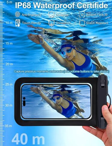 [Fits Up to 8.5"] 6 Pack Multicolor Waterproof Phone Pouch, Cell Phone Case Dry Bag,Protection Level: IP68,Beach Cruise for iPhone,Samsung,and More,Lanyard Included,Black,Blue,Pink,Orange,Yellow,Green in Saudi Arabia