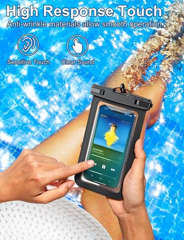 [Fits Up to 8.5"] 6 Pack Multicolor Waterproof Phone Pouch, Cell Phone Case Dry Bag,Protection Level: IP68,Beach Cruise for iPhone,Samsung,and More,Lanyard Included,Black,Blue,Pink,Orange,Yellow,Green in Saudi Arabia