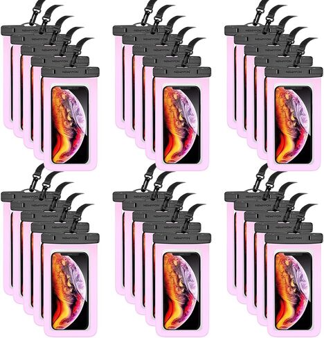 4 Pack 8.5“ Waterproof Cell Phone Pouch - Underwater Dry Bag Case Lanyard -Water Proof Clear Holder Protector for iPhone 17 16 Pro Max Plus Air Samsung Galaxy S25 Ultra Note for Beach Swimming in Saudi Arabia