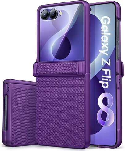 Vihibii for Samsung Galaxy Z Flip 8 Case with Hinge Protection, Clear | Non-Yellowing, Outer Screen Protector, Shockproof, Anti-Slip, Full Body Protective, Durable, Transparent, Slim, Transparent in Saudi Arabia