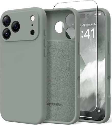 Magnetic for iPhone 17 Pro Max Case, Compatible with MagSafe, [Full Camera Protection][Screen Protector] Silicone Shockproof Protective Phone Case for iPhone 17 Pro Max 6.9", Calke Green in Saudi Arabia
