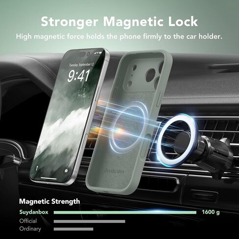 Magnetic for iPhone 17 Pro Max Case, Compatible with MagSafe, [Full Camera Protection][Screen Protector] Silicone Shockproof Protective Phone Case for iPhone 17 Pro Max 6.9", Calke Green in Saudi Arabia
