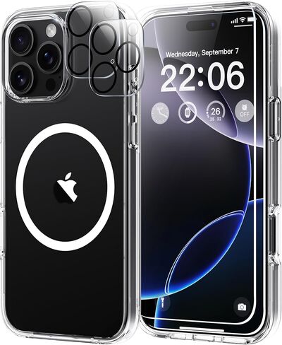 Diverbox for iPhone 16 Case [Shockproof] [Dropproof] [Tempered Glass Screen Protector + Camera Protectors] Heavy Duty Protection Phone Case Cover for Apple iPhone 16 (Black) in Saudi Arabia