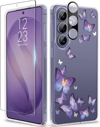 GVIEWIN for Samsung Galaxy S26 Case Floral Clear Slim Non-Yellowing | Shockproof Protective Women Phone Case, Screen Protector & Camera Lens Protector for Galaxy S26 6.3", Floratopia/Colorful in Saudi Arabia