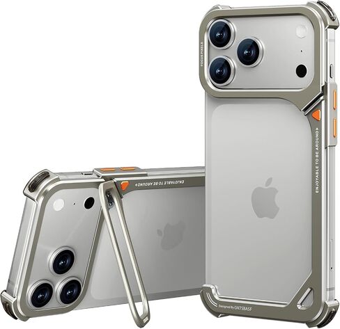 OATSBASF 9 Case for iPhone 17 Pro Max Bumper Case Metal | Aluminum Frame Slim Fit No Back Design, Compatible with MagSafe, Shockproof Protection, Minimalist Frameless Phone Case in Saudi Arabia
