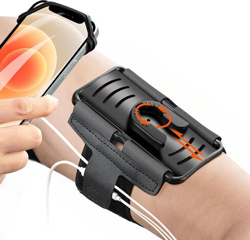 Cell Phone Running Armband - Detachable & 360° Rotatable Universal Cellphone Arm Band for iPhone 17 16 15 14 13 Pro Max Plus Samsung Galaxy Note S24 S23 for Workout Exercising Walking Jogging in Saudi Arabia