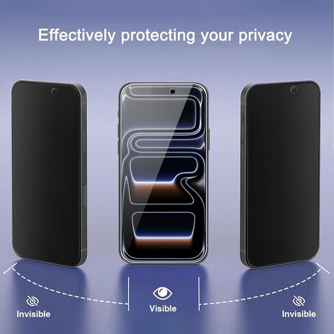 واقي شاشة للخصوصية من Ailun + واقي عدسة الكاميرا لهاتف iPhone 17 Pro Max | 3+3 عبوات، 6.9 بوصة، إطار التثبيت، متوافق مع Dynamic Island، زجاج مقوى مضاد للتجسس in Kuwait