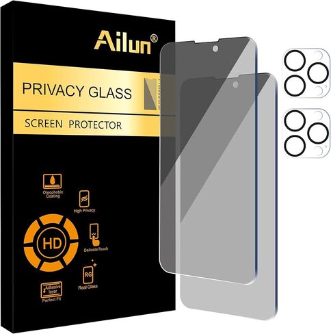 واقي شاشة للخصوصية من Ailun + واقي عدسة الكاميرا لهاتف iPhone 17 Pro Max | 3+3 عبوات، 6.9 بوصة، إطار التثبيت، متوافق مع Dynamic Island، زجاج مقوى مضاد للتجسس in Kuwait