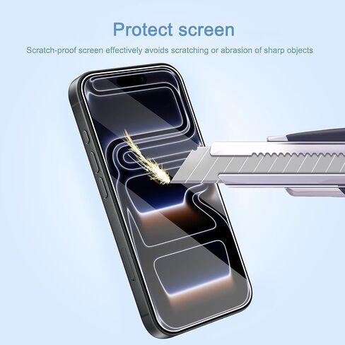 Ailun 3 Pack واقي شاشة لهاتف iPhone 17 Pro Max، زجاج مقسى | 6.9 بوصة، إطار التثبيت، حماية المستشعر، متوافق مع الجزيرة الديناميكية، مناسب للحافظة in Kuwait