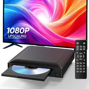 Mini DVD Player for TV, All Region Free HDMI DVD Player, 1080P HD Compact DVD/CD Player with USB Input, Remote Control, HDMI & RCA Cable Included in Saudi Arabia