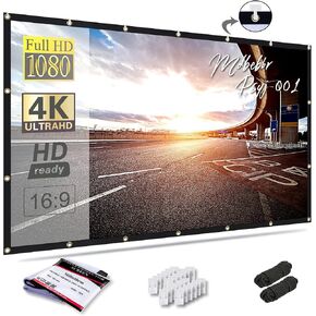 Mdbebbron 120 inch Projector Screen 16:9 Foldable Anti-Crease Portable Projector Movies Screens for Home Theater Outdoor Indoor Support Double Sided Projection in Saudi Arabia