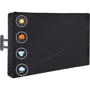Outdoor TV Cover 55 inch Weatherproof, Waterproof TV Cover for Outside | TV Cover 52"L x 31"W for Outside 52 to 55 inch Flat Screen Television, Heavy Duty Screen Protector with Bottom, Black in Saudi Arabia