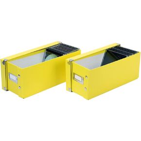 Snap-N-Store CD Storage Box, 2-Pack, Holds 52 CDs, Snap Assembly, Black | Sturdy organizer with reinforced corners and industrial-sized snaps, chrome label holder, stylish accent piece for any shelf in Saudi Arabia