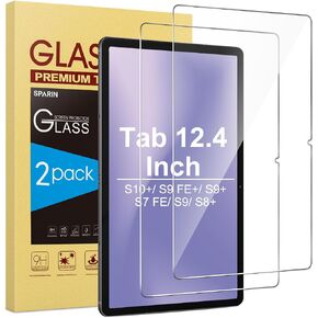واقي شاشة SPARIN لجهاز Galaxy Tab S11/ S10 Lite/ S10 FE (11 بوصة و10.9 بوصة) | عبوتان من الزجاج المقسى لجهاز Samsung Galaxy Tab S9 FE S9، متوافق مع قلم S، صديق للحافظة، مضاد للخدوش، وضوح عالي in Kuwait