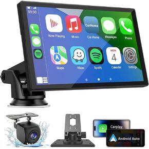 Carplay Screen for Car, 7'' Wireless CarPlay & Android Auto- Upgrade Portable Touchscreen with Bluetooth, Mirror Link, Voice Control, Hands-Free Calling Car Play Screen Stereo for All Vehicles in Saudi Arabia