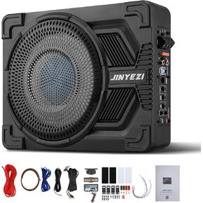 10" 1200W Under Seat Subwoofers with Amp, Class D MOSFET Amp & Efficient Heat Dissipation Design, Independent Control for Low-Pass Filter/Gain/Bass Boost, Suitable for Trucks/SUVs/Jeeps/MPVs in Saudi Arabia
