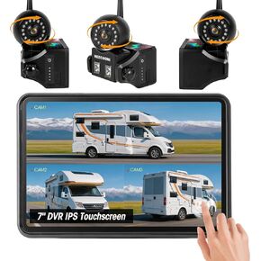 Magnetic Wireless Backup Camera Solar with 360° Adjustable Lens, 7" 1080P Touchscreen Monitor, DVR Recording, IP69K Waterproof, Auto-Sleep & Night Vision for RV, Truck, Trailer & Camper, AR1 in Saudi Arabia