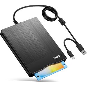 Floppy Disk Reader 3.5 inch USB Floppy Disk Drive External 3 1/2 Floppy disc Reader Portable Floppy Diskette Drive USB C for PC Laptop Notebook Computer with Windows 11/10 (Brushed Panel, 3.5 inch) in Saudi Arabia