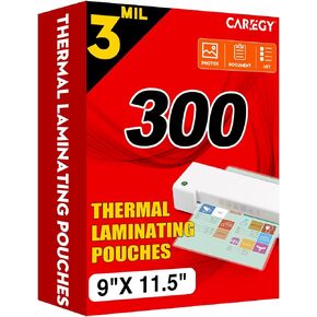 CAREGY Thermal Laminating Pouches, 300 Pack Laminating Sheets, 3 Mil | 9 x 11.5 Inches Lamination Sheet Paper for Laminator, Clear, Letter Size, Office and School Supplies in Saudi Arabia