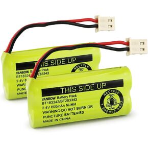BT183342/BT283342 2.4V 800mAh Ni-MH Cordless Phone Battery Pack | Compatible with AT&T VTech Cordless Phone Batteries BT166342/BT266342 BT162342/BT262342 (Pack 2) in Saudi Arabia