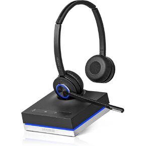 Leitner LH570 2-in-1 Wireless Office Headset with Mic - Computer & Telephone Headset (DECT Headset, not Bluetooth) - 5 Year Warranty - Phone Headsets for Office Phones in Saudi Arabia