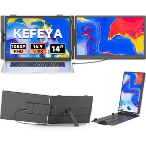 KEFEYA Laptop Screen Extender, 14" FHD 1080P IPS Laptop Monitor Extender Dual Screen, Portable Monitor for Laptops 13-17" with USB-C/HDMI Port, Plug n Play for Windows/Mac/Android/Switch/PS5 in Saudi Arabia