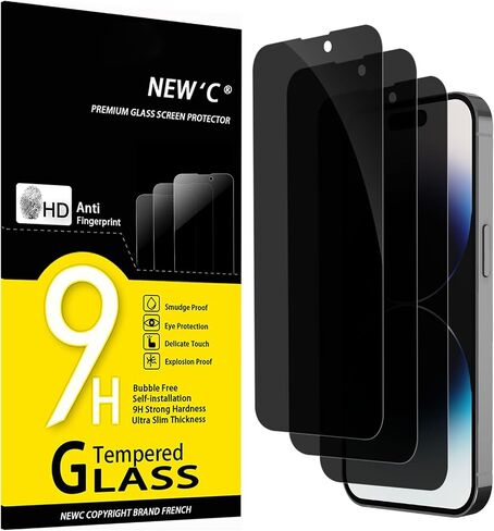 NEW'C 3 عبوات مصممة لهاتف iPhone 16 Pro، iPhone 17، 17 Pro واقي شاشة (6.3 بوصة)، حماية معززة من الزجاج المقوى مع أداة تركيب سهلة، صديق للحافظة in Kuwait