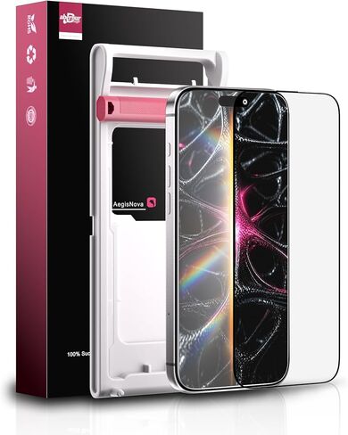 AegisNova [عبوة واحدة] واقي شاشة مضاد للانعكاس لهاتف iPhone 17 Pro، زجاج مقسى 9H+ مع حماية من السقوط من الدرجة العسكرية بطول 13FT، منزلق ضغط متوازن للتثبيت الخالي من الفقاعات، يساعد بشكل غير مباشر على تقليل استهلاك طاقة الشاشة in Kuwait