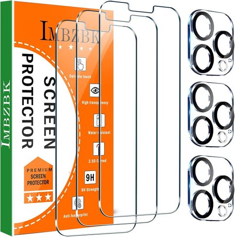 IMBZBK 3Pack Privacy Screen Protector for iPhone 17 Pro Max, Tempered Glass | 9H+ Hardness, Military Grade Shatterproof, Case Friendly, Bubble Free Auto-Dust Removal, with 3 Camera Lens Protectors in Saudi Arabia