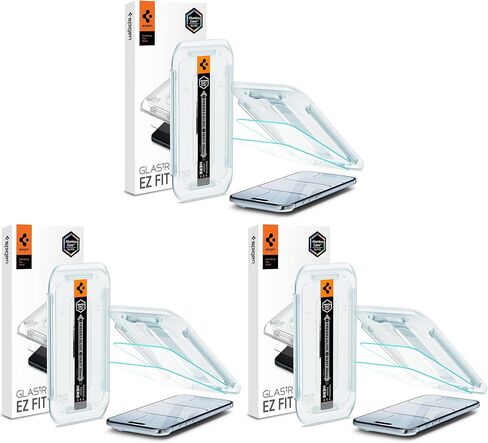Spigen GlasTR EZ FIT Screen Protector for iPhone 17 Pro, 17, 16 Pro | AluminaCore Aluminum-enhanced 10H+ tempered glass, Auto-align tray, 100% clarity, Original touch, Case-friendly, 2Pack in Kuwait