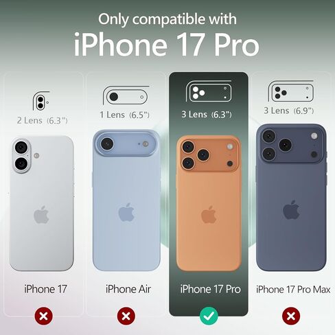 FireNova Magnetic for iPhone 17 Pro Case, 6.3", Calke Green | Compatible with MagSafe, Integrated Silicone Camera Control Button, Camera Protection, Anti-Scratch Soft Microfiber Lining in Saudi Arabia