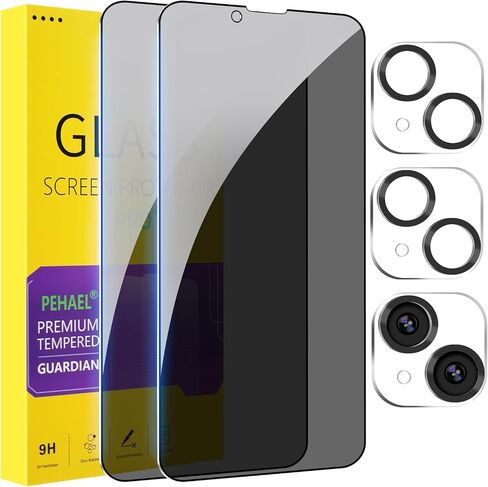 PEHAEL for iPhone 17 Pro Max Privacy Screen Protector+Camera Lens Protector | 3+3 Pack, Installation Frame, Cleaning kits, Anti-Spy Private, Anti-Scratch, 9H Tempered Glass, Case Friendly, [6.9 inch] in Saudi Arabia