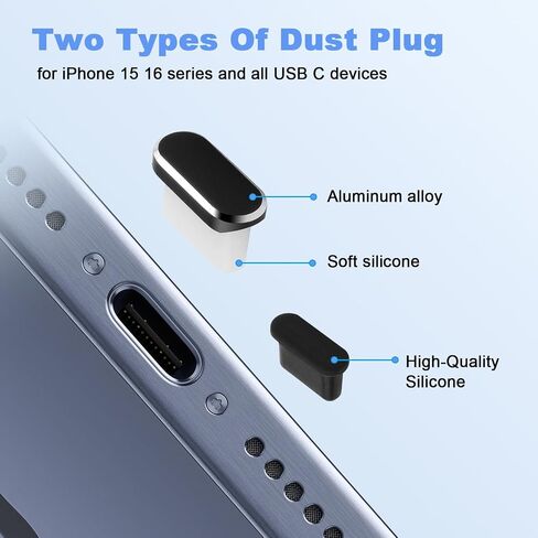 USB C Dust Plug for iPhone 15 16 17 Series, USB C Port Cover Phone Speaker Cover, Phone Charging Port Cleaner for Samsung Galaxy S23, S22 Ultra S21 FE S20, Note 20 and All Type-C Devices in Kuwait