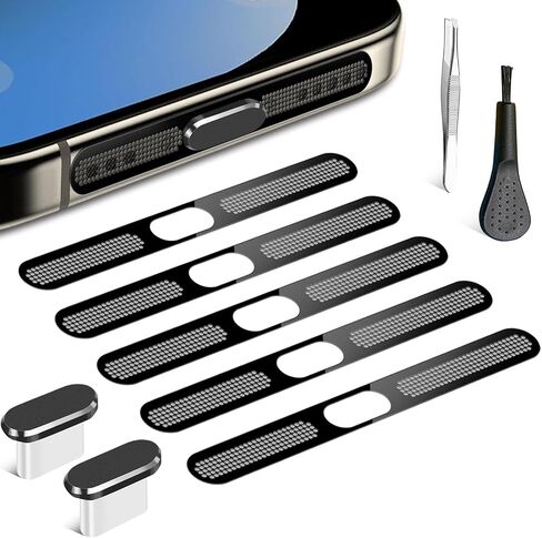 USB C Dust Plug Phone Speaker Dust Cover and Anti Dust Cover Protector Cap | for iPhone 17/16/16 Pro/16 Pro Max/iPhone 15/15 Pro/Pro Max – Black in Saudi Arabia