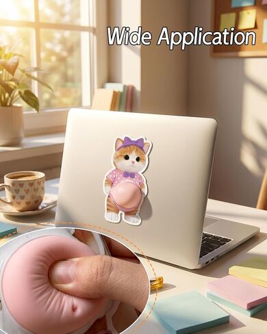 3D Shiba Inu Dog Belly Stickers, 3 Pairs Dimensional Belly Anti-Collision Sticker, Cat Belly Stickers, Super Soft Silicone Anti-Collision Sticker for Phones, Notebook, Walls and Doors (Pink-2) in Saudi Arabia