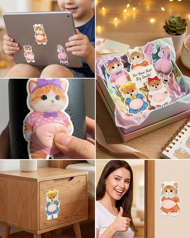 3D Shiba Inu Dog Belly Stickers, 3 Pairs Dimensional Belly Anti-Collision Sticker, Cat Belly Stickers, Super Soft Silicone Anti-Collision Sticker for Phones, Notebook, Walls and Doors (Pink-2) in Saudi Arabia