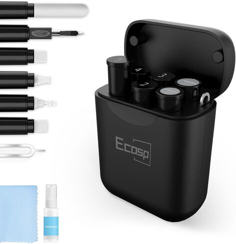 ECASP Cleaner Kit for AirPod,Multi-Tool iPhone Cleaning Kit,Cell Phone Cleaning Repair & Recovery for iPhone & iPad(Type C)Charging Port,Lightning Cables&Connectors,Easy to Store & Carry Design,Black in Saudi Arabia