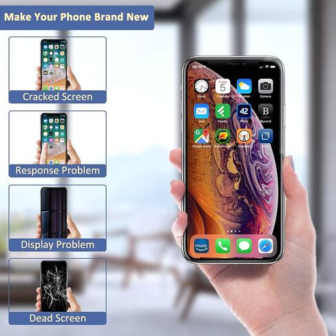 Yodoit for iPhone 11 Screen Replacement Kit Full HD COF LCD Display 3D Touch Digitizer Frame Full Assembly with Repair Tool for Model A2111, A2223, A2221 Black 6.1inch in Saudi Arabia