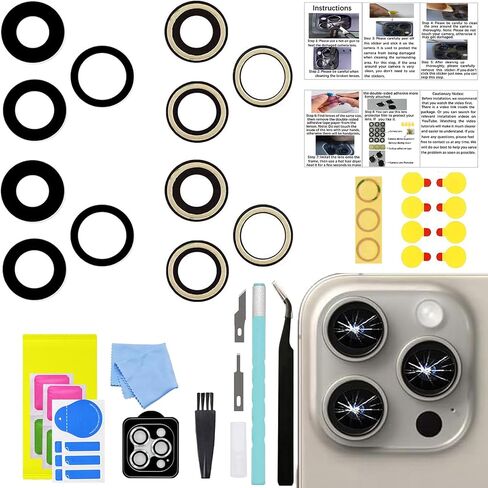 LEAFE for iPhone 13 Pro/iPhone 13 Pro Max Camera Lens Replacement | 2 Set OEM Original Back Rear Camera Lens Glass Replacement Kit for iPhone 13 Pro/13 Pro Max with Pre-Installed Adhesive in Saudi Arabia