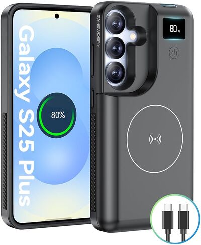 حافظة بطارية NEWDERY لهاتف Samsung Galaxy S25 Ultra، حافظة شاحن 10000 مللي أمبير في الساعة in Kuwait