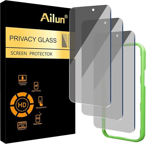 Ailun 3 Pack Privacy Screen Protector for iPhone 17 Pro, Tempered Glass | 6.3 inch,Installation Frame, Anti Spy Private, Anti-Scratch, Case Friendly in Saudi Arabia