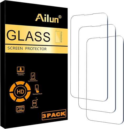 Ailun 3 Pack واقي شاشة لهاتف iPhone 17 Pro Max، زجاج مقسى | 6.9 بوصة، إطار التثبيت، حماية المستشعر، متوافق مع الجزيرة الديناميكية، مناسب للحافظة in Kuwait