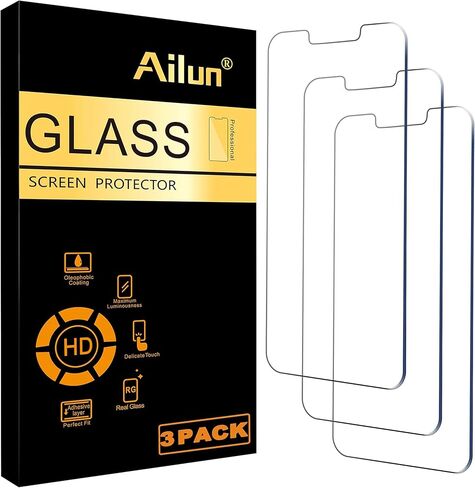 Ailun 3 Pack واقي شاشة لهاتف iPhone 17 Pro Max، زجاج مقسى | 6.9 بوصة، إطار التثبيت، حماية المستشعر، متوافق مع الجزيرة الديناميكية، مناسب للحافظة in Kuwait
