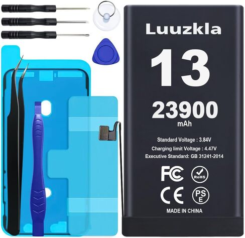 23900mAh Battery Compatible with iPhone 13, (New Upgrade) Super Capacity Battery Compatible with iPhone 13, with Full Tool Kits-0 Cycle High Capacity-24 Months Service in Kuwait