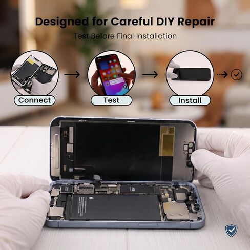 مجموعة استبدال شاشة AuraLens لهاتف iPhone 13، مجموعة شاشة LCD تعمل باللمس | A2482 A2631 A2633 A2634 A2635، FHD INCELL Digitizer 6.1 بوصة، COF، تم اختباره مسبقًا، أدوات إصلاح، لاصق مقاوم للماء، أسود in Saudi Arabia
