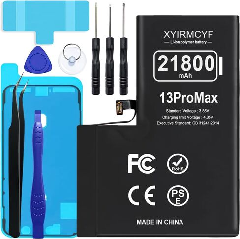 XYIRMCYF 24300mAh Super Capacity Battery Compatible with iPhone 14 Pro, 0 Cycle Li-Polymer Replacement Battery for iPhone 14 Pro, with Professional Repair Tool Kit in Saudi Arabia