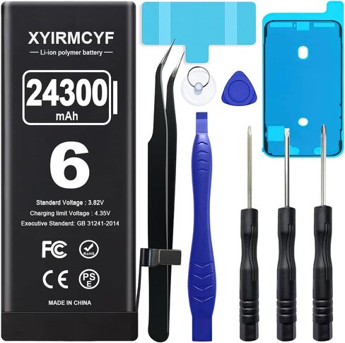 XYIRMCYF 24300mAh Super Capacity Battery Compatible with iPhone 14 Pro, 0 Cycle Li-Polymer Replacement Battery for iPhone 14 Pro, with Professional Repair Tool Kit in Saudi Arabia