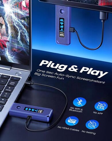 Wireless HDMI Transmitter and Receiver 328FT/100M,4K Decode Plug & Play Portable 5G+2.4G Wireless HDMI Remote Control Extenders for Video/PC/Projector/TV Box in Saudi Arabia